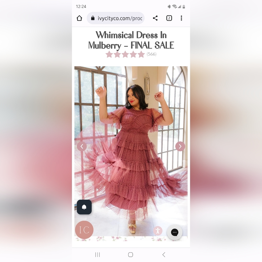 Ivy City Co whimsical dress in Mulberry 1X